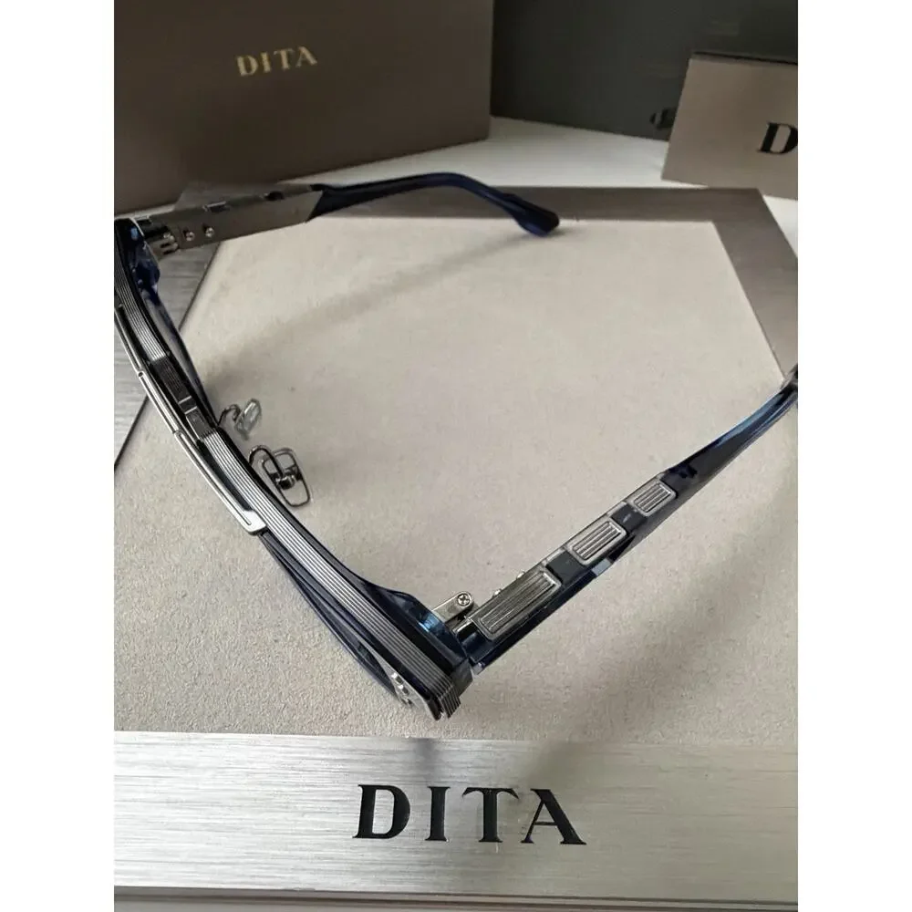 DITA MACH NINE DTS 478 03 Blue Swirl - Antique Silver Grey Sunglasses AUTHENTIC